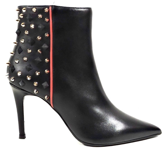 ALESSANDRO DI MARIA 🇮🇹 WOMEN BLACK LEATHER FASHION BOOTIE - Picture 1 of 8